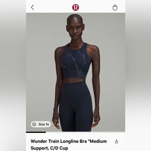 Lululemon Wunder Train Longline Bra Size 14